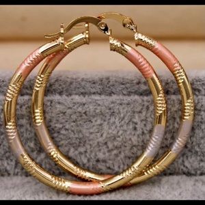 Tricolor Luxury Gold Filled Hoops